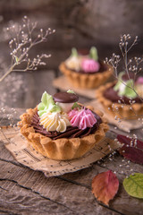 Sponge cake basket. Candy bar