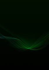 Abstract background waves. Black and green abstract background for business card or wallpaper