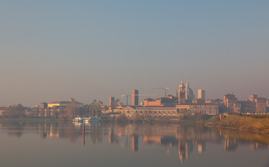 Fototapeta premium Panoramic view of the medieval historic city of Mantua in Lombardy, Italy