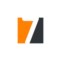 7 Number logo design vector element