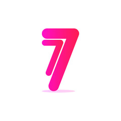 7 Number logo design vector element