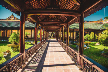 Hue imperial palace and Royal Tombs in Vietnam - obrazy, fototapety, plakaty