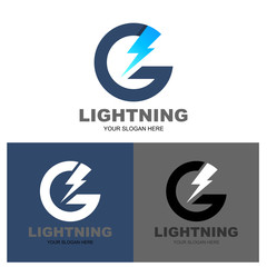 G logo, Thunder vector logo, electrical letter g logo, icon, symbol