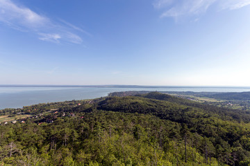 Fototapeta na wymiar Lake Balaton view from the uplands.