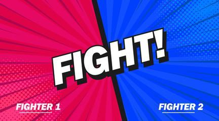 Fight background poster comic speech bubble. Vector illustration © vectorplus