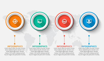 Abstract 3D Paper Infographics. Business template .Vector illustration