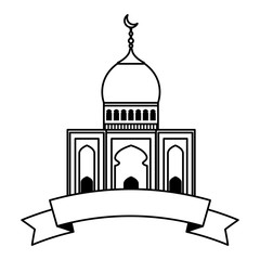 taj mahal mosque building with ribbon