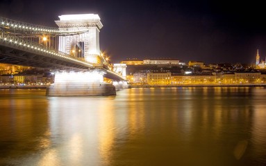 Fototapeta na wymiar Budapest Chain Bridge at night