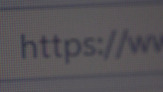 Extreme closeup of a website with SSL certificate
