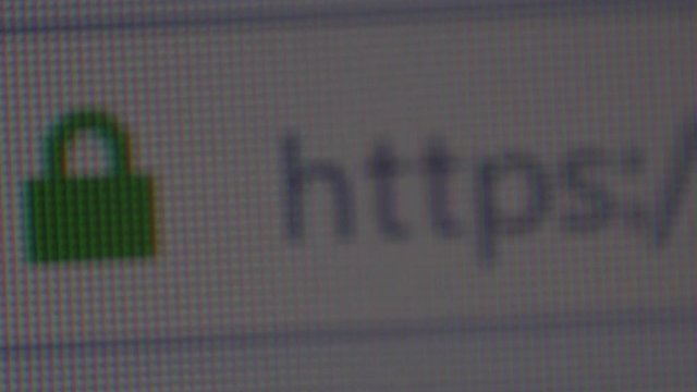 Extreme closeup of a website with SSL certificate