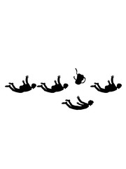 ohne fallschirm ausziehen freunde team crew be different spaß hobby fallschirmspringer silhouette absturz fliegen fallen tief boden diving springen schnell clipart cool lustig luft