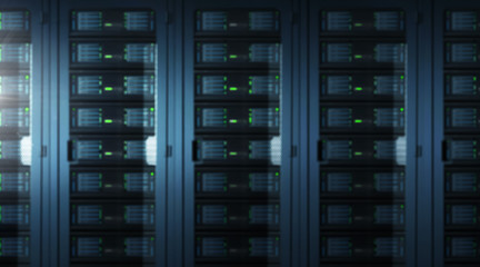 Abstract blur server room background