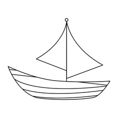 sailboat summer vehicle isolated icon