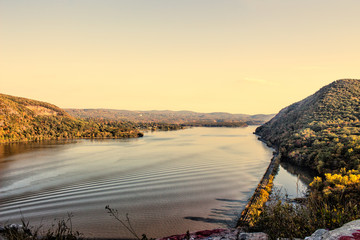 View of Hundson Rivber with Railroad Tracks