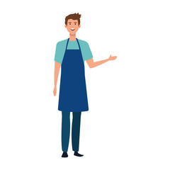 happy young artist man with apron