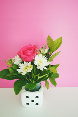 A color of love,pink rose on pink background
