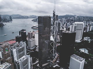 Hong Kong city from above, aerials city views