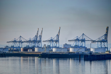 Equipment and tanks at the port of Le Havre France