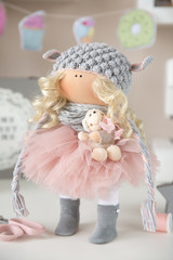 Handmade interior dolls. Beautiful, pretty gift for a girl or woman