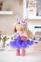 Handmade interior dolls. Beautiful, pretty gift for a girl or woman