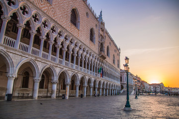 Views of streets and canals in Venice Italy