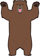 威嚇するヒグマ