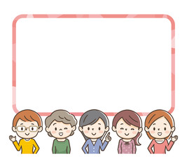 女性　グループ　主婦　コピースペース