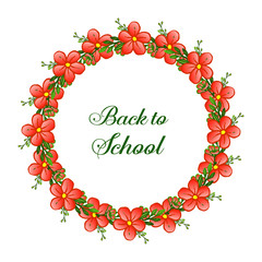 Education concept, back to school, with ornament wreath frame. Vector