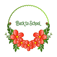 Back to school, education design, with art of unique wreath frame. Vector
