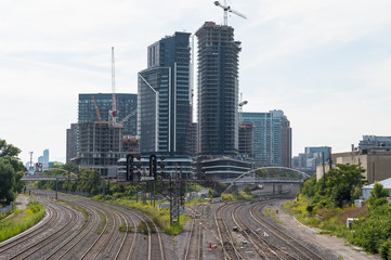 Naklejka na ściany i meble Aerial view of Downtown Toronto