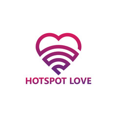 Hotspot Love Logo Template Design Vector, Emblem, Design Concept, Creative Symbol, Icon