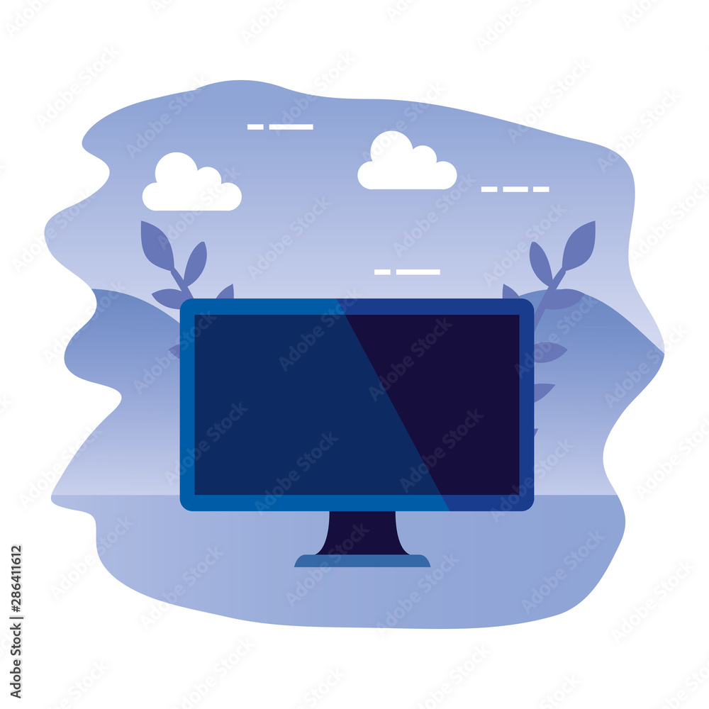 Poster desktop computer device isolated icon