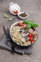 Traditional pasta with octopus