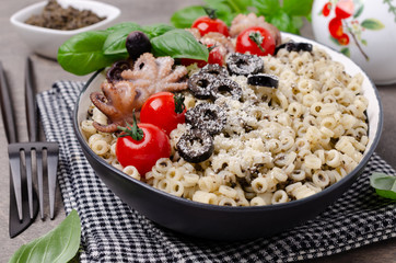 Traditional pasta with octopus