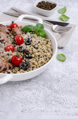 Traditional pasta with octopus