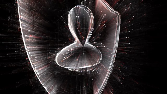 4k User security shield protection data encryption logo tag cloud;binary computer code.The Matrix binary text design animation;changing from zero to one digits;abstract tech background.  