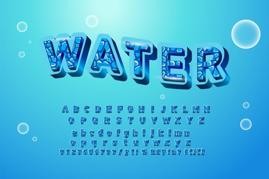 Alphabet logos with watercolor splashes. Color overlay style. Vector ecology typeface for labels, headlines, posters, cards etc.