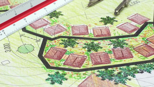 Landscape architecture design garden plan for housing development