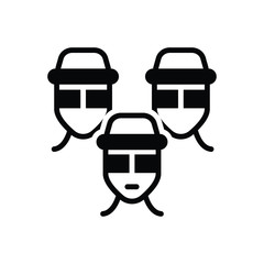 Black solid icon for gang