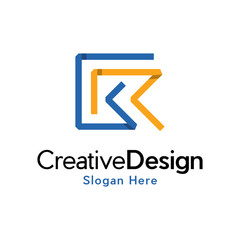 abstract Initial letters K, logo mono line concept vector, K logo. Abstract letter K logotype. Creative minimalism logotype. Universal modern geometric linear logo idea.