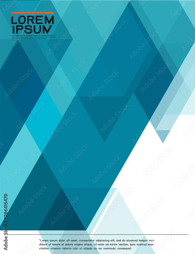 Poster leaflet, brochure, flyer template with abstract modern transparency polygon geometric pattern for bu