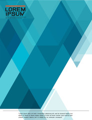 leaflet, brochure, flyer template with abstract modern transparency polygon geometric pattern for business or technology presentation, vector illustration