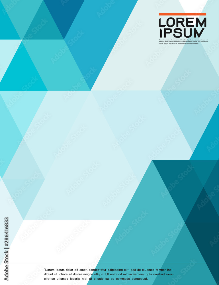 Poster leaflet, brochure, flyer template with abstract modern transparency polygon geometric pattern for bu