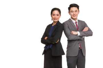 Two business people standing and posing.. © Bangkok Click Studio