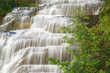 close up on cascade waterfall