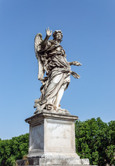 Fototapeta premium Angel with the Nails at the Sant'Angelo bridge - Rome, Italy. Sculpture by Girolamo Lucenti, 1627-1692. It has the inscription They shall look upon me whom they have pierced.