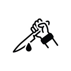 Black solid icon for killing 
