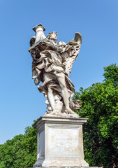 Angel with the Column at the Sant'Angelo bridge - Rome, Italy. Sculpture by Antonio Raggi,...