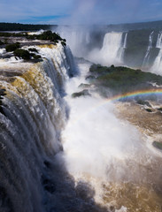 Waterfall Cataratas del Iguazu on Iguazu River, Brazil