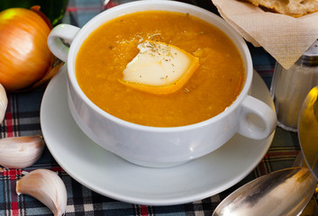 Delicious vegetable cream cheese soup